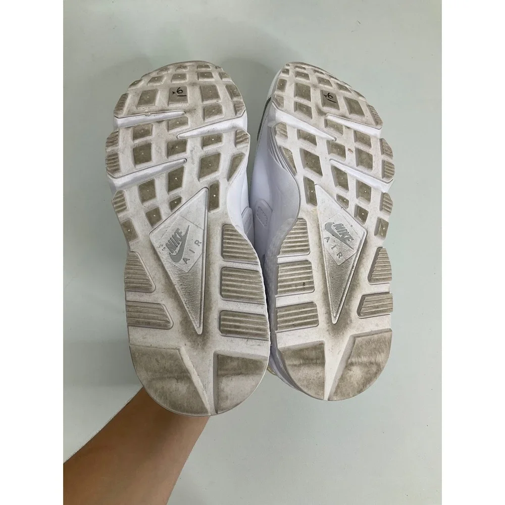 Nike Air Huarache White Metallic Silver Sneakers DH4439-102 Womens 10